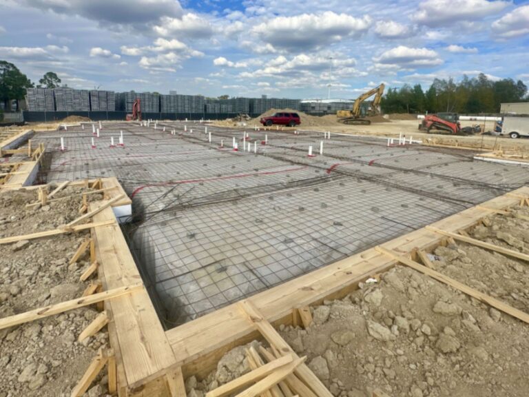 Shot of a construction site foundation.